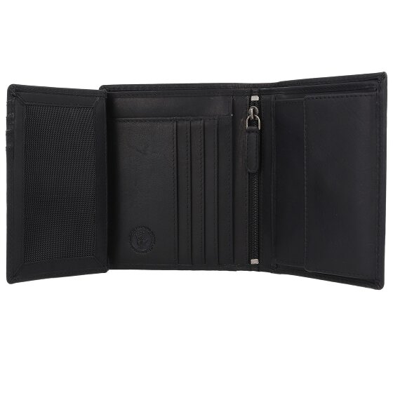 Greenburry Pure Black Wallet RFID protection Leather 10.5 cm