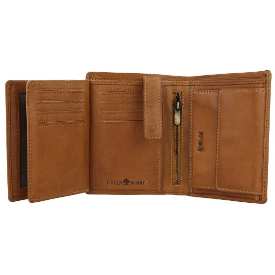 Greenburry Tornado Wallet RFID protection Leather 10 cm