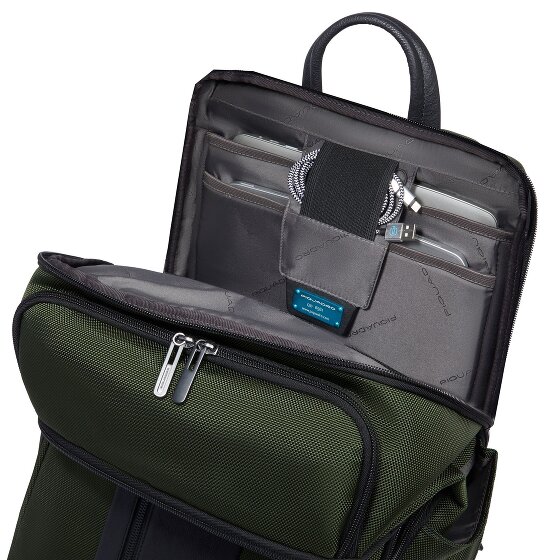Piquadro Brief travel backpack leather 43 cm laptop compartment