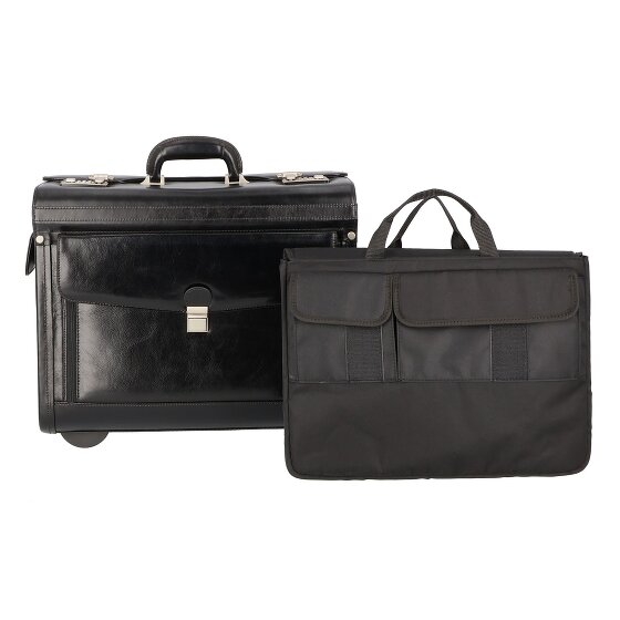 Dermata 2 wheels Pilot trolley Genuine Leather 39 cm Laptop compartment