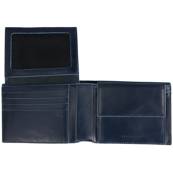 Piquadro Blue Square Wallet Genuine Leather 12.5 cm