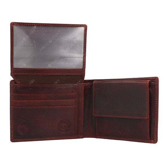 Greenburry Rugged Wallet RFID protection Leather 12.5 cm