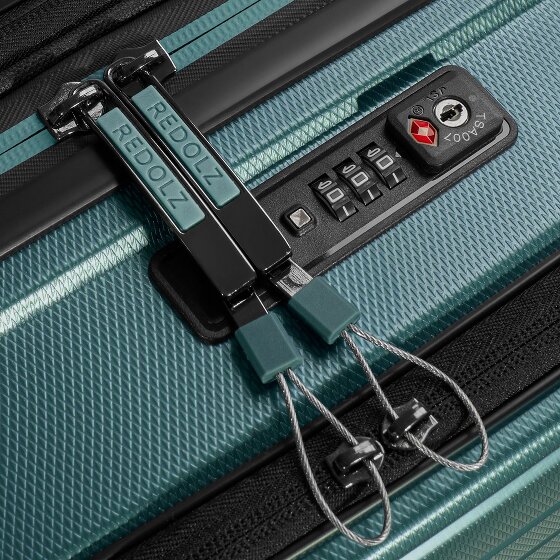 Redolz Essentials14 4-wheel suitcase set Beautycase 4 pce with expansion fold laptop compartment
