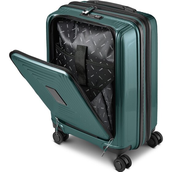 Redolz Essentials14 4-wheel suitcase set Beautycase 4 pce with expansion fold laptop compartment