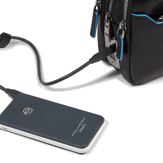 Piquadro Blue Square Shoulder bag Leather 23 cm