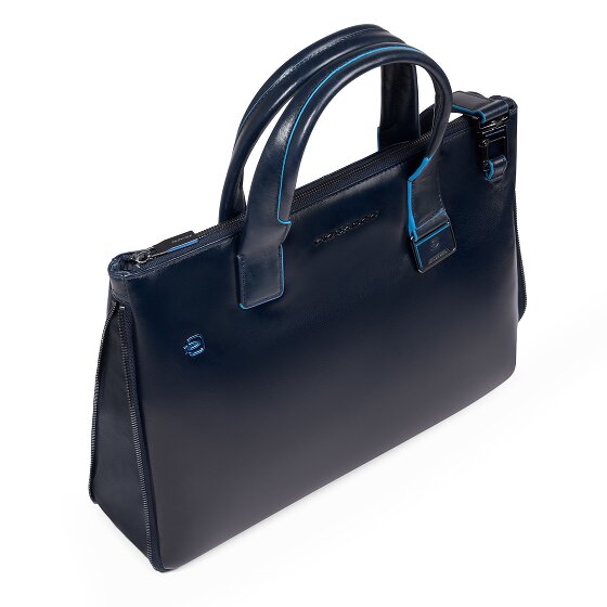 Piquadro Blue Square Shopper Bag Leather 38 cm Laptop compartment with expansion pleat