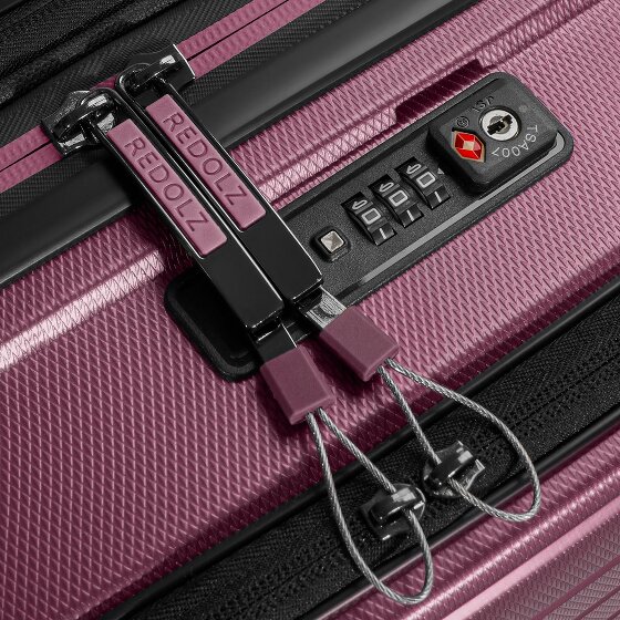 Redolz Essentials14 4-wheel suitcase set Beautycase 4 pce with expansion fold laptop compartment
