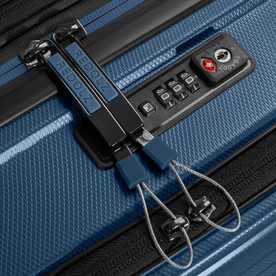 Redolz Essentials14 4-wheel suitcase set Beautycase 4 pce with expansion fold laptop compartment