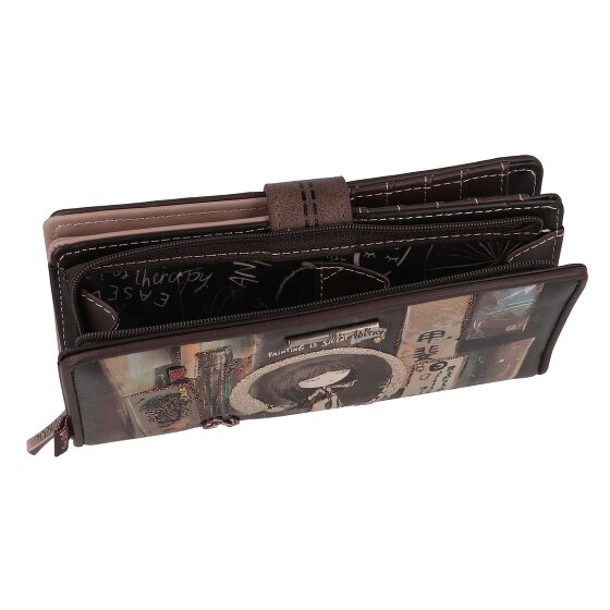 Anekke Shoen Brown Wallet RFID protection 19 cm
