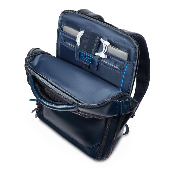Piquadro Blue Square Daypack Leather 42 cm Laptop compartment