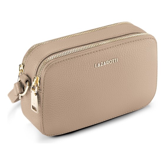 Lazarotti Bologna Leather Shoulder Bag Camera Bag Leather Double-Zip 18 cm