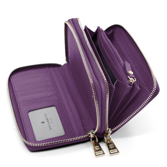 Lazarotti Bologna Leather XL Double Zip-Around Wallet, RFID-Protected, 20 cm