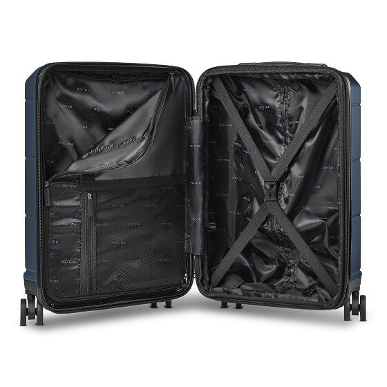 Police London 4 wheels Cabin suitcase 55 cm Laptop compartment Expandable