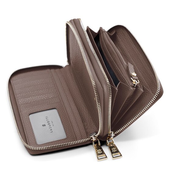 Lazarotti Bologna Leather XL Double Zip-Around Wallet RFID Leather 20 cm