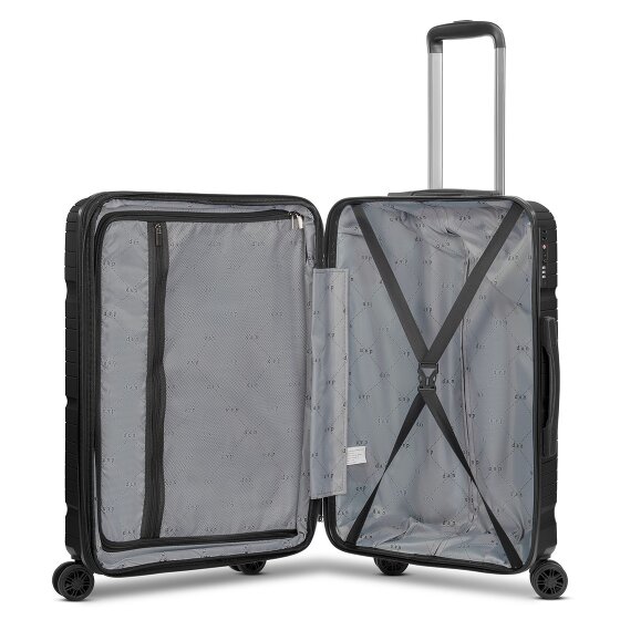 d&n Travel Line 4300-Plus 4 wheels Suitcase set 3-piece with expansion pleat