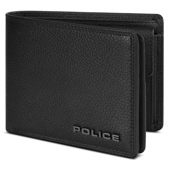 Police Wallet RFID leather 12 cm fold-out with zipper compartment