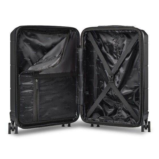 Police London 4 wheels Cabin suitcase 55 cm Laptop compartment Expandable