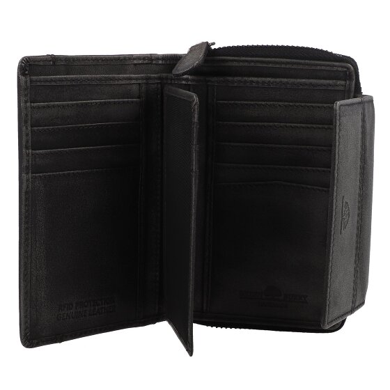 Greenburry Destressed Wallet RFID protection Leather 13.5 cm