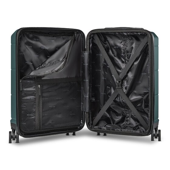 Police London 4 wheels Cabin suitcase 55 cm Laptop compartment Expandable