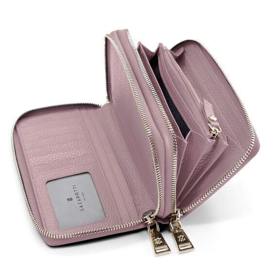 Lazarotti Bologna Leather XL Double Zip-Around Wallet RFID Leather 20 cm