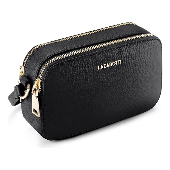 Lazarotti Bologna Leather Shoulder Bag Camera Bag Leather Double-Zip 18 cm
