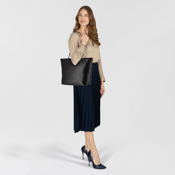 Greenburry Pure Black Shopper Bag Leather 35 cm Laptop compartment