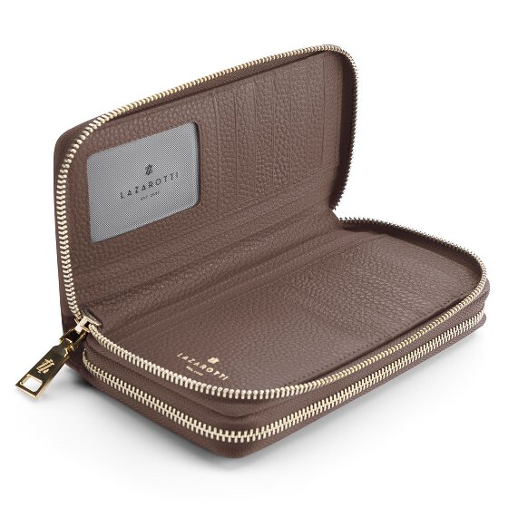 Lazarotti Bologna Leather XL Double Zip-Around Wallet, RFID-Protected, 20 cm