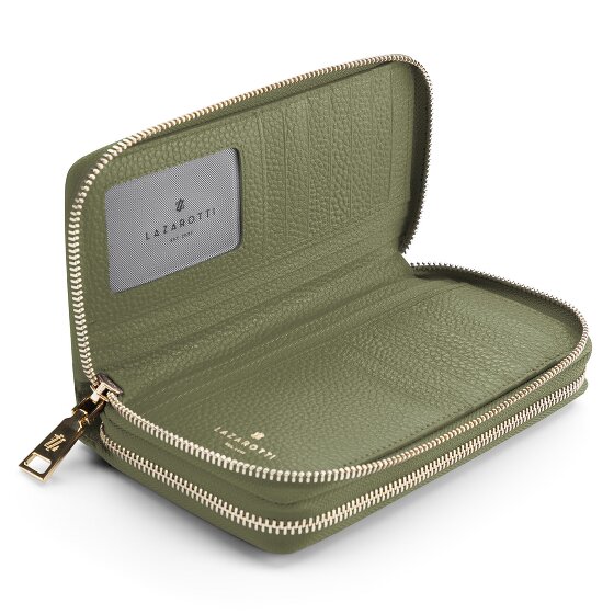Lazarotti Bologna Leather XL Double Zip-Around Wallet, RFID-Protected, 20 cm