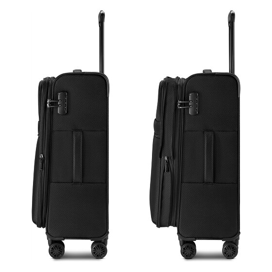 Bugatti Valencia Soft 4 wheels Suitcase set 3-piece with expansion pleat
