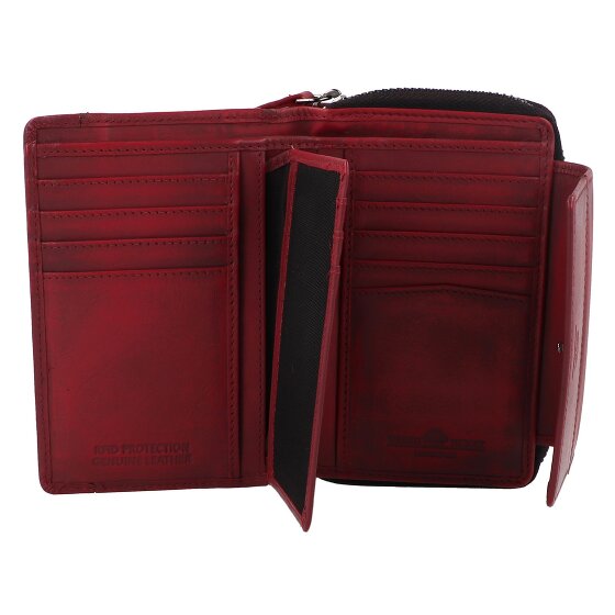 Greenburry Destressed Wallet RFID protection Leather 13.5 cm