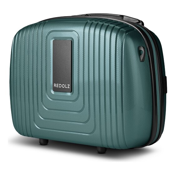 Redolz Essentials14 4-wheel suitcase set Beautycase 4 pce with expansion fold laptop compartment
