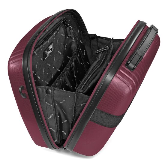 Redolz Essentials14 4-wheel suitcase set Beautycase 4 pce with expansion fold laptop compartment