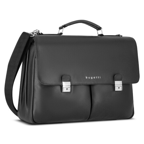 Bugatti Valencia briefcase XL leather 3 main compartments 43 cm laptop compartment