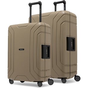 Redolz Essentials 15 4-wheel Suitcase set (M+L) with Three-Point Lock