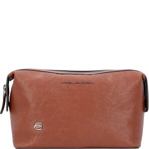Piquadro Black Square Toiletry bag Genuine Leather 23 cm