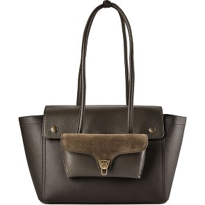 Coccinelle Double Beat Shoulder Bag Genuine Leather 33 cm