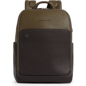 Piquadro Black Square Daypack Genuine Leather 38 cm Laptop compartment