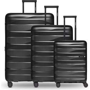 Bergpfeil Travel 4-wheel suitcase set, 3-piece, with stretch fold
