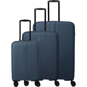Travelite Air Stripe 4 wheels Suitcase set 3-piece with expansion pleat