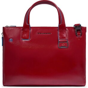 Piquadro Blue Square Shopper Bag Leather 38 cm Laptop compartment with expansion pleat