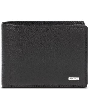 Redolz Leather Essentials QF Wallet, RFID-Protected Leather, 12 cm, Fold-Out Design with Zippered Compartment