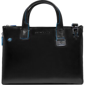 Piquadro Blue Square Shopper Bag Leather 38 cm Laptop compartment with expansion pleat
