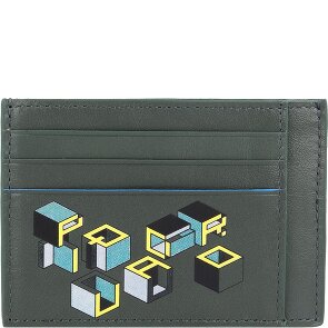 Piquadro Blue Square Revamp credit card holder RFID leather 11.5 cm