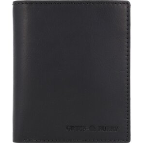 Greenburry Pure Black Wallet RFID protection Leather 10.5 cm