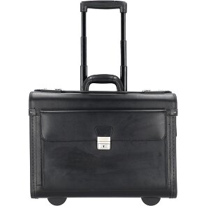 Alassio 2-wheel leather pilot case 48 cm laptop compartment