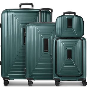 Redolz Essentials14 4-wheel suitcase set Beautycase 4 pce with expansion fold laptop compartment