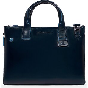 Piquadro Blue Square Shopper Bag Leather 38 cm Laptop compartment with expansion pleat
