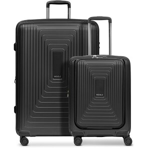 Redolz Essentials 14 4-wheel suitcase set 2 pcs. laptop compartment with expansion fold