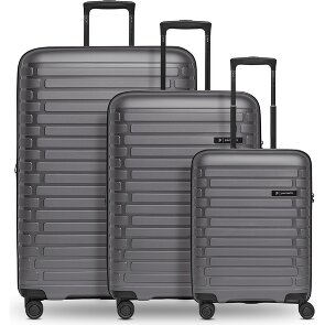 Pactastic Collection 04 THE THREE SET + 4 wheels Suitcase set 3-piece with expansion pleat