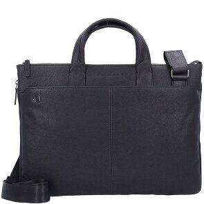 Piquadro Black Square briefcase leather 42 cm laptop compartment